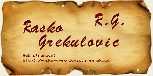 Raško Grekulović vizit kartica